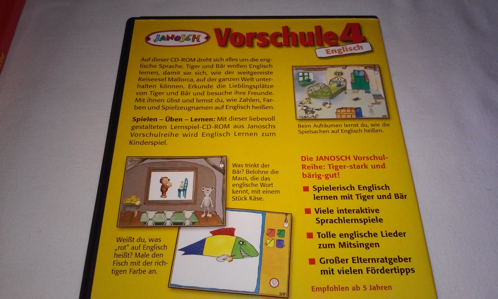 Janosch - Tiger und Bär im Straßenverkehr Kinderbuch; Janosch - Vorschule 4 Englisch PC-CD; Lehrprogramm