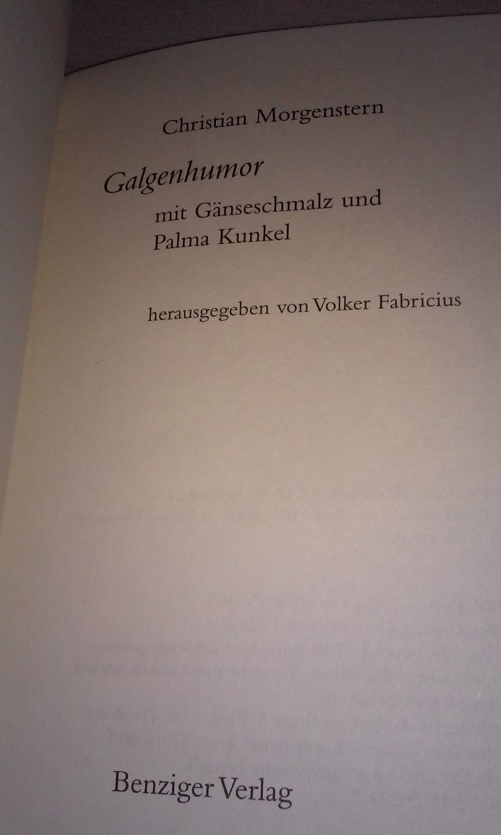 Galgenhumor Christian Morgenstern Geschichten und Gedichte  Sammlerstück Geschenktipp