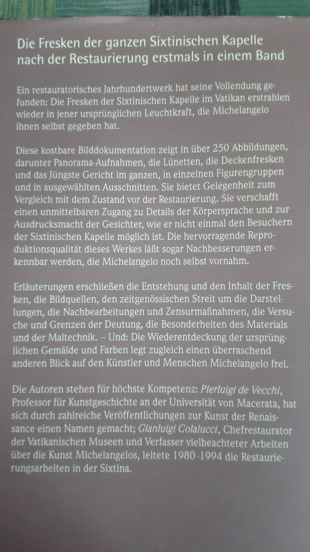 Großer Bildband: Die sixtinische Kapelle