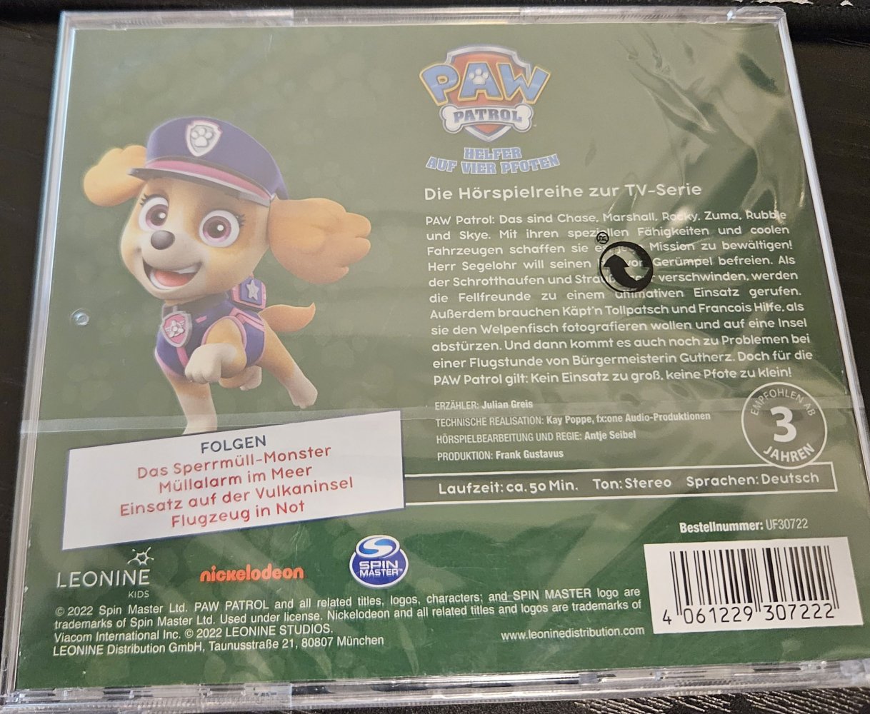 CD Paw Patrol 46 – Das Sperrmüll-Monster (Neu/OVP)