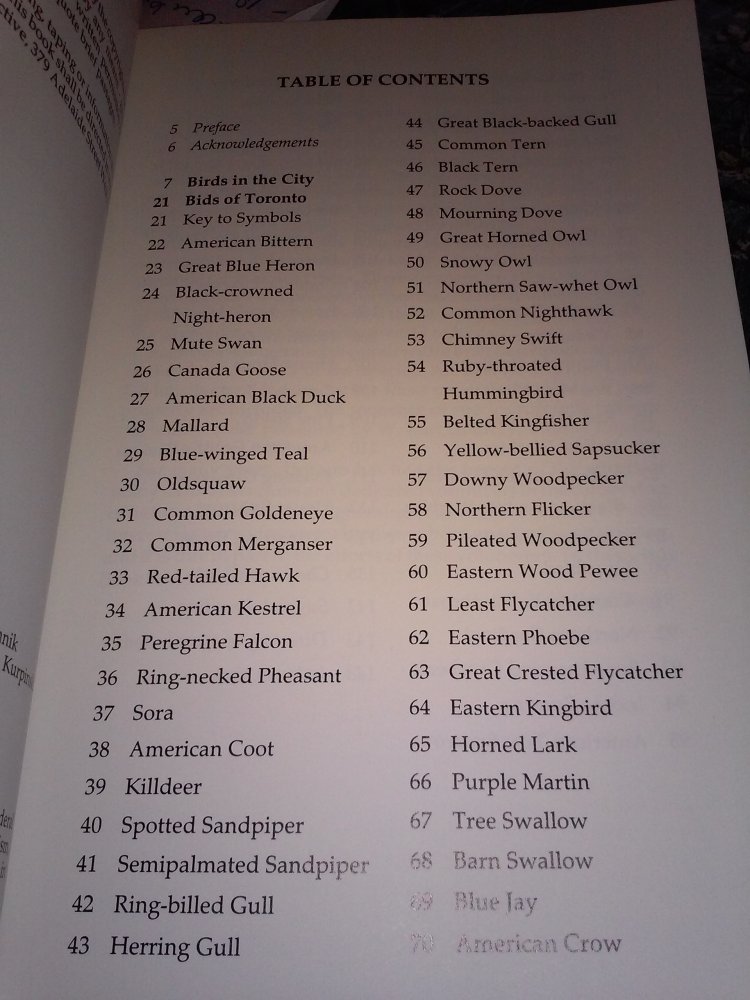 Gerald McKeating: Birds of Toronto and vicinity 