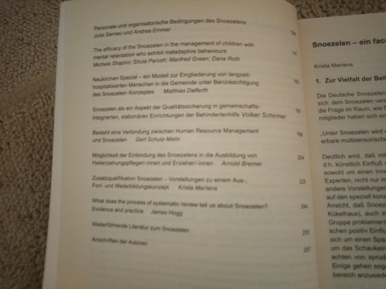 Snoezelen in Deutschland: Berichte vom 2. Snoezelen-Weltkongress