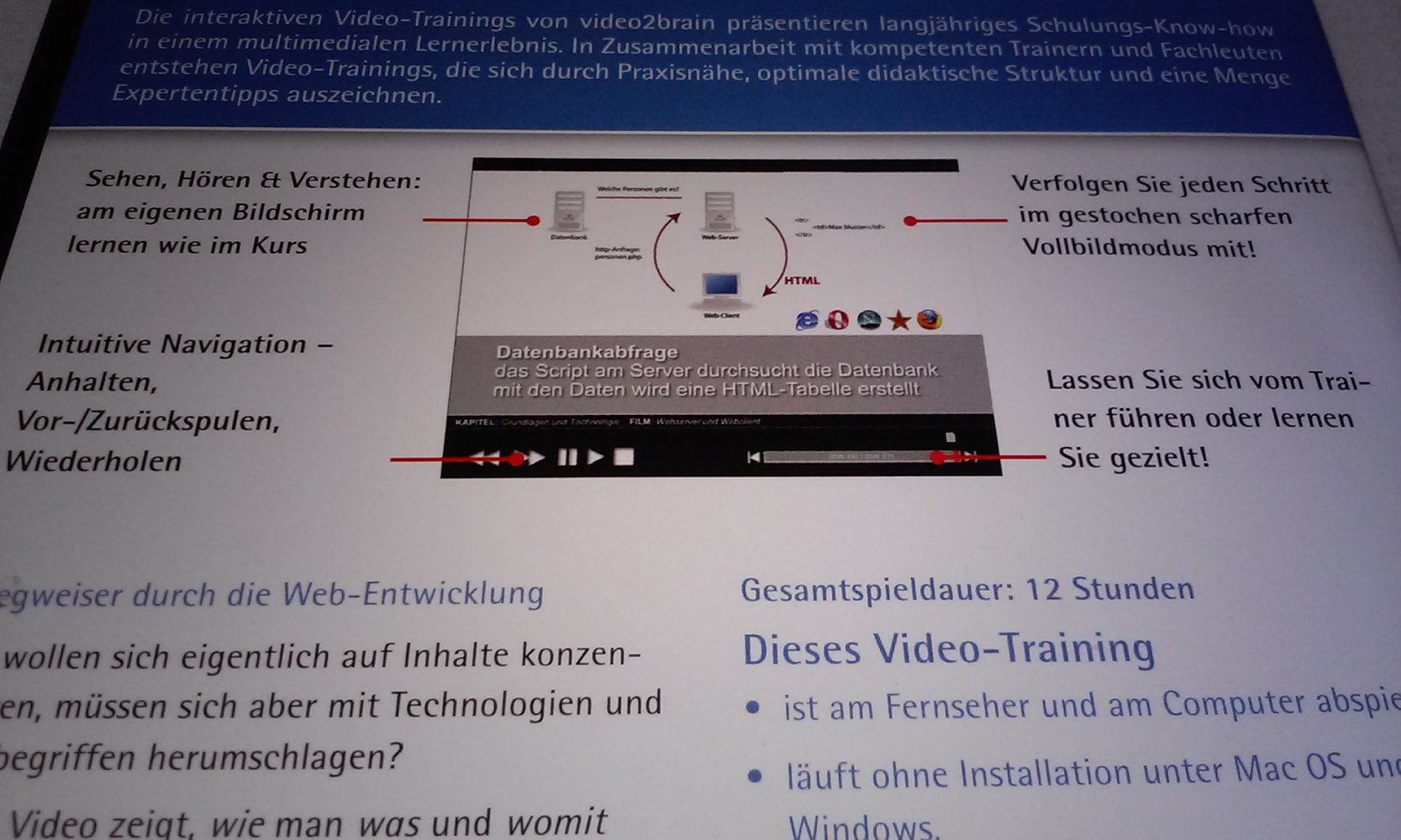 video2brain Erfolgreiche Websites (PC+MAC-DVD) programmieren 12 Stunden Video-Training