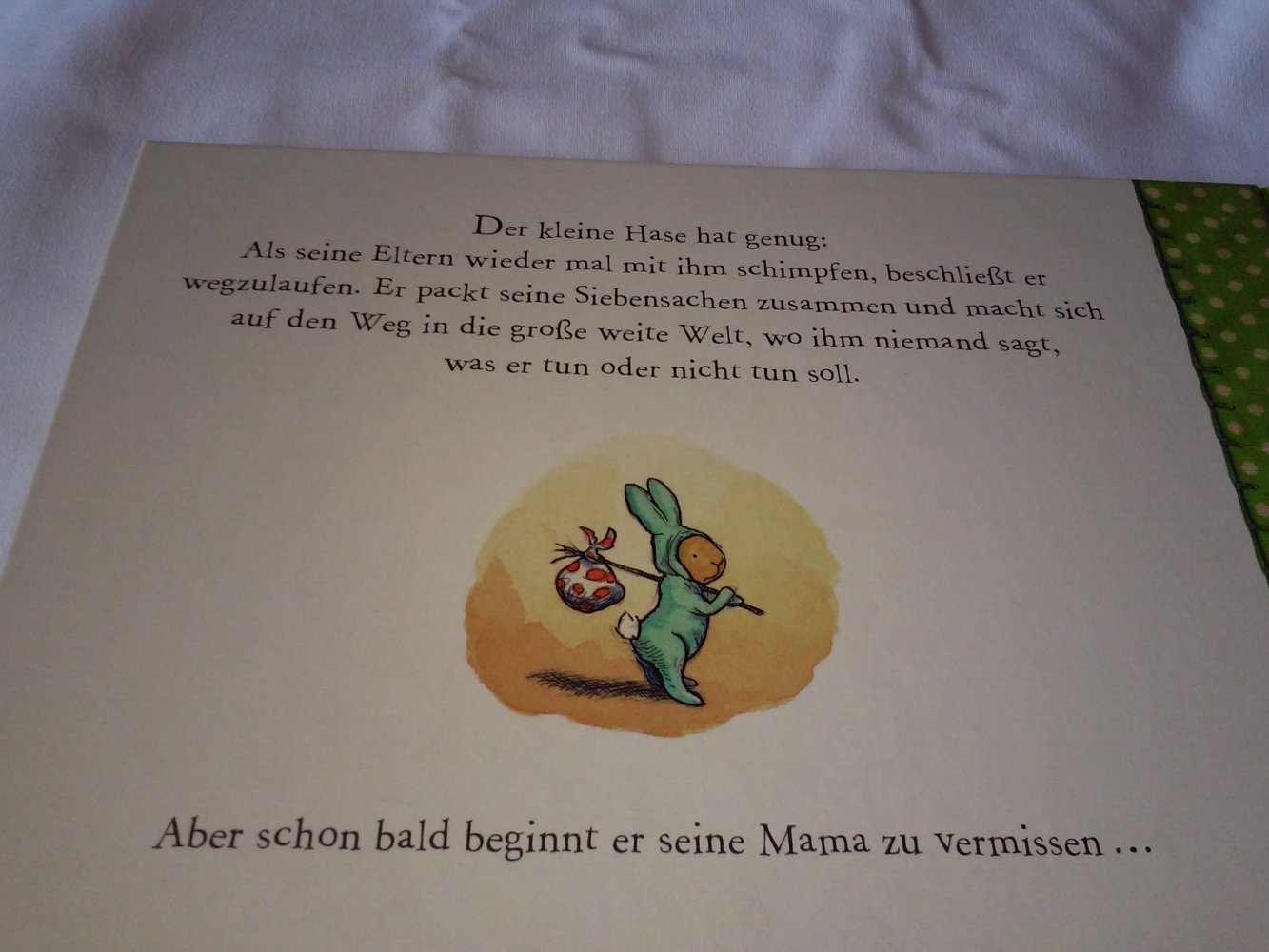 Der kleine Hase läuft weg