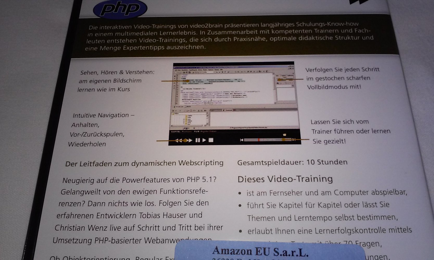 PHP 5.1 video2brain Video-Training Objektorientierte Programmierung PC Mac und TV  in OVP