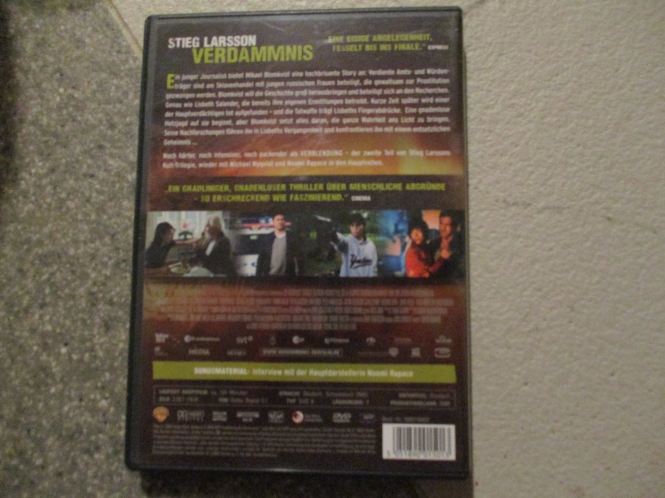 3 dvd filme,stieg larsson ,verblendung,verdammnis,vergebung.alle sehr guter zustand,alle ab 16 jahre