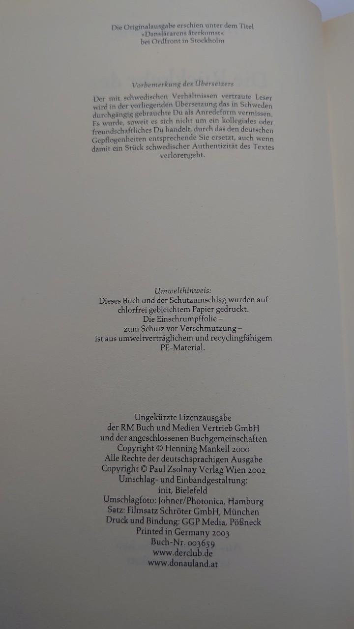 Buch Die Rückkehr des Tanzlehrers Henning Mankell