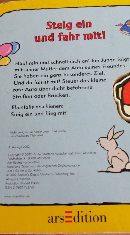Steig ein und fahr mit ! Lese- und Gebrauchsspuren (Einband