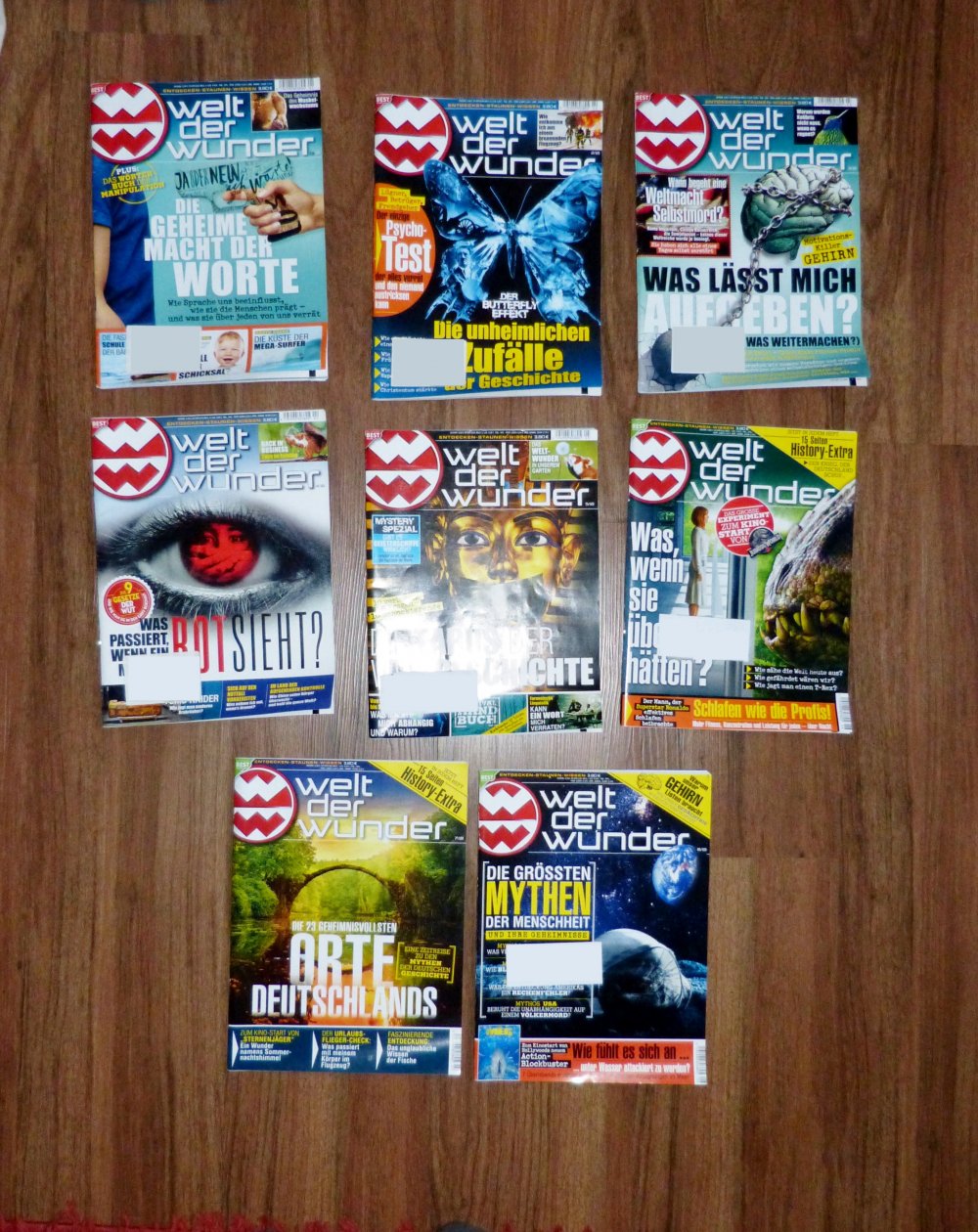 8 Zeitschriften Welt der Wunder 2018, Jan-Aug, Sehr gut-Neuwertig