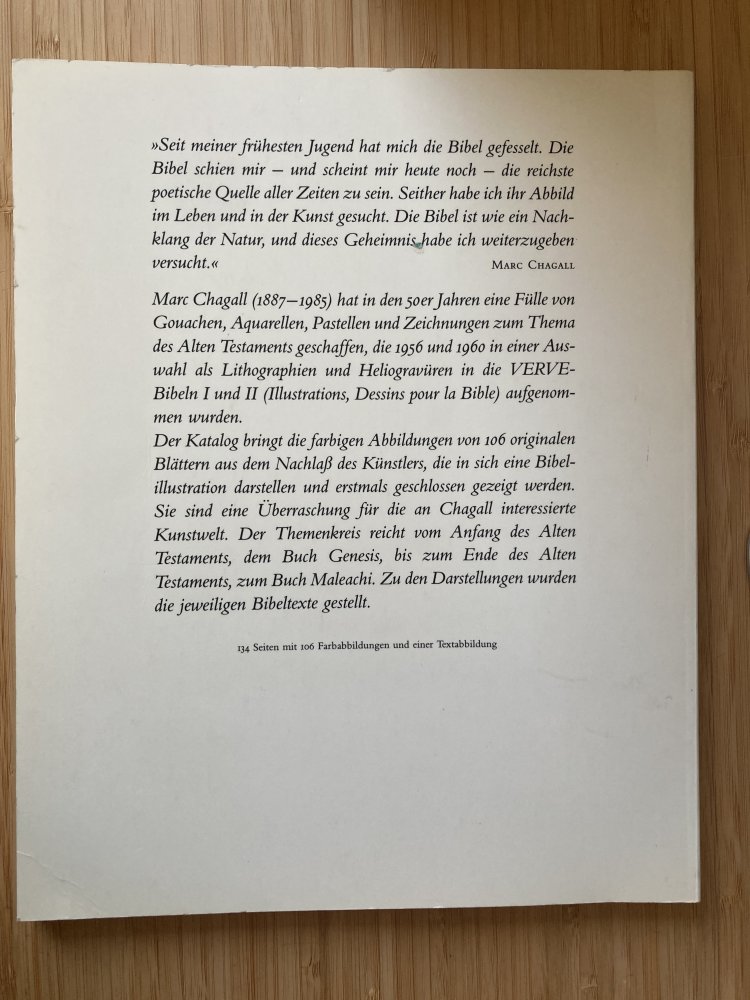 Katalog Marc Chagall – Die Bibel