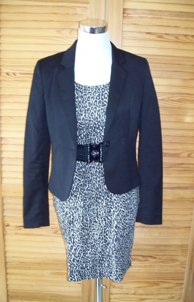 VINTAGE// 80er-Leo-Kleid Bodycon Gr. 38