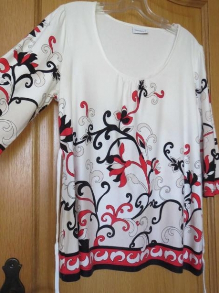 Tunika,florale Muster,3/4 Arm