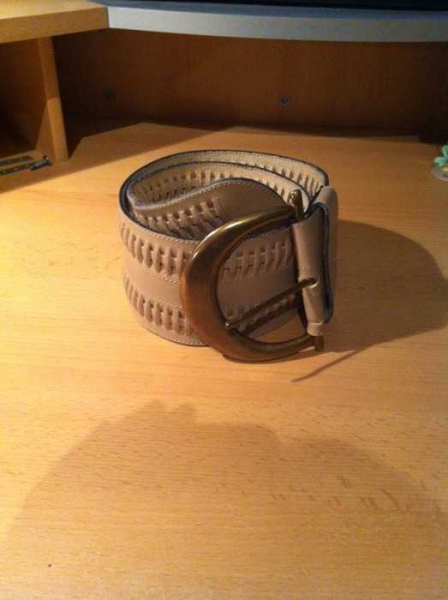 breiter nude Echtledergürtel