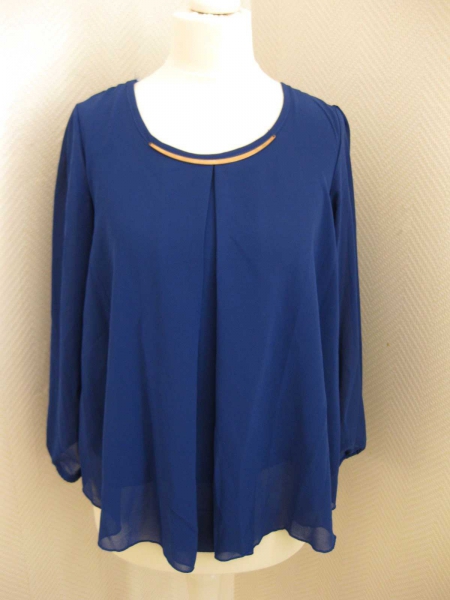 Chiffontop blau königsblau XS-S *NEU mit Etikett*