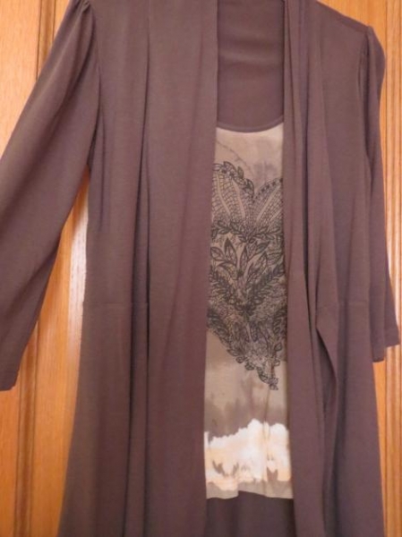 Tunika,3/4Arm,oliv-beige