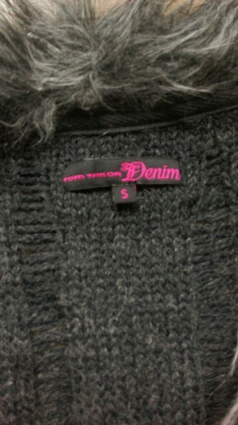 Graue lange Strickweste von Tom Tailor