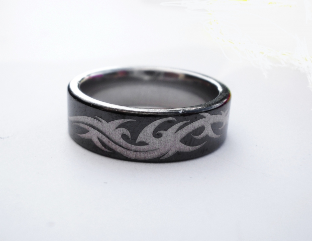 Ring silber schwarz Tribal Edelstahl Gr. 53 / 54 Durchmesser 17cm Indian Gothic