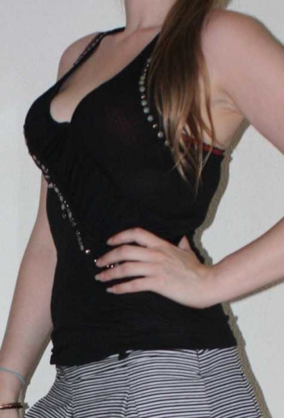 Blogger Tanktop, Nieten, gerafft, Gr. 36