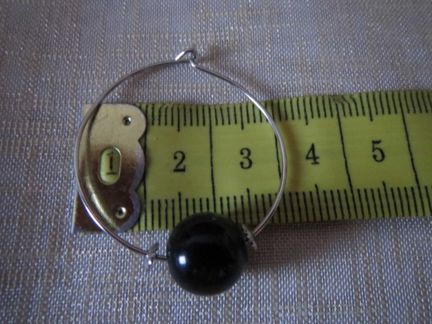 Ohrringe, schwarz-silber, Modeschmuck