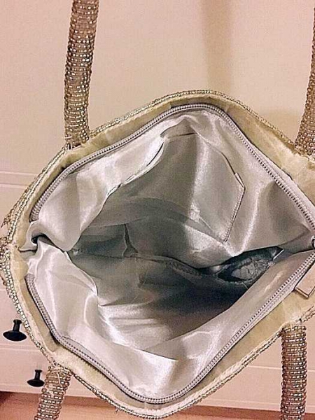 Sehr schöne Vintage Tasche aus Samt und Pailleten gestickt