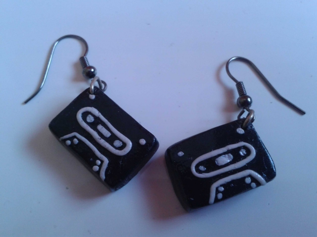 DIY Fimo Kassetten Ohrringe