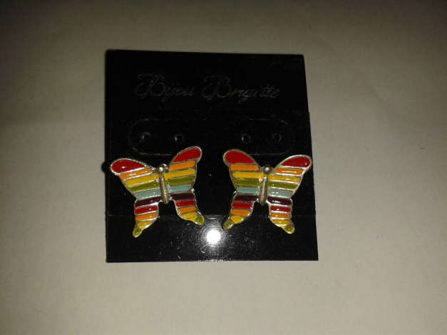 Regenbogen Schmetterlings Ohrringe