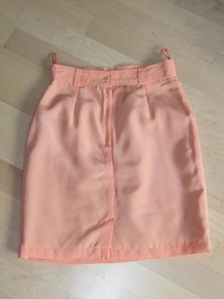 APRICOT LACHS HIGHT WAIST ROCK MIT VISKOSE VINTAGE PASTELL HELL ORANGE
