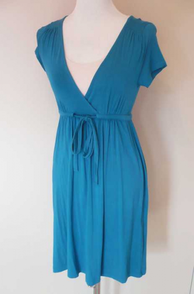 Schönes H&M Viskose Wickel Kleid Petrol XS S 34 36