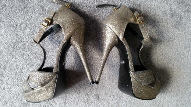 Buffalo Highheels gold/ silber Glitter