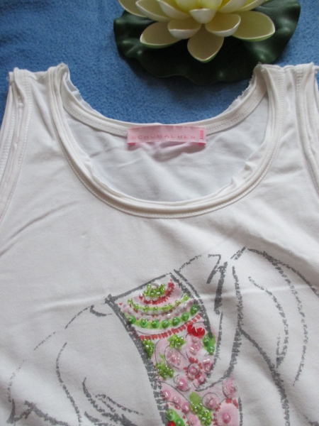 NEU * Glitzer * Perlen * Rockabilly- Style * Tank * Träger * TOP * T- SHIRT 
