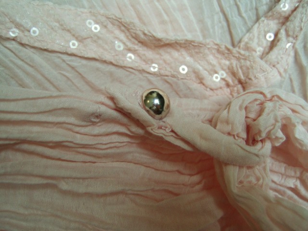 Crinkle Shirt Pailetten apricot