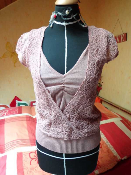 ZARA Top in Westenoptik rosa