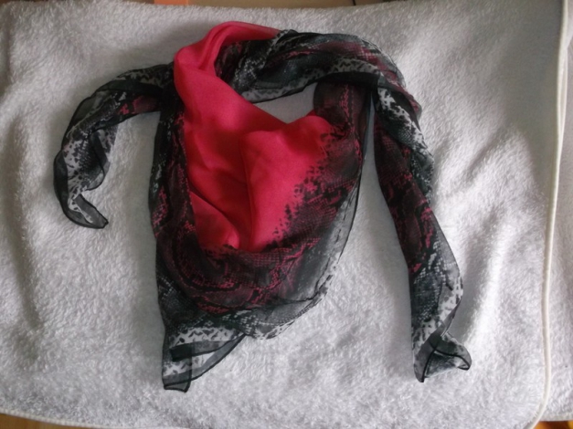 Tuch/ Schal pink, schwarz