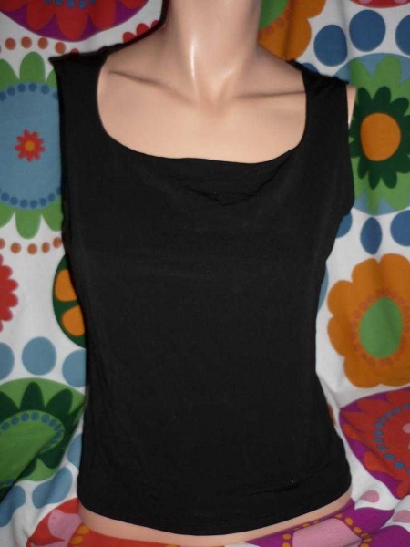 Wasserfall Tank Top * M L 38 40 * schwarz * france