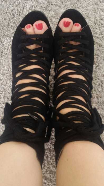 Edle BRONX Wildleder Schnür Pumps High Heels 37