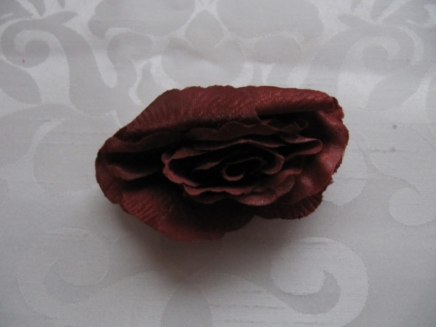 ROSE BROSCHE ANSTECKNADEL RETRO ROST BRAUN MIT GLANZ VINTAGE BLUME