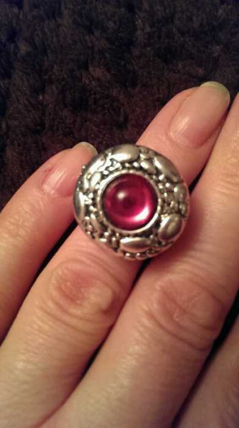 Ring flexibel silber pink