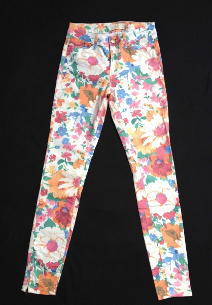 Zara Floral Skinny Röhren Hose Blüten Print XS 34 Blogger