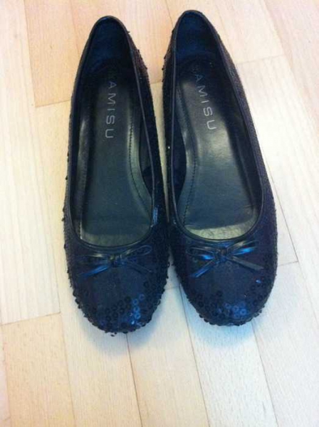 schwarze Pailletten Ballerinas
