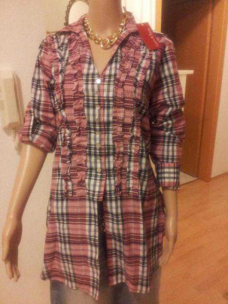 Super schöne Lange Kariertes Bluse von Laura di Sarpi Neu