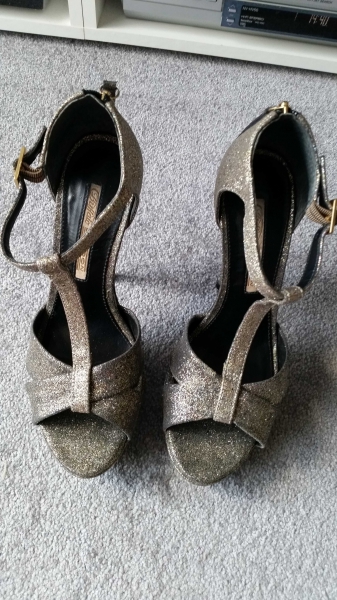 Buffalo Highheels gold/ silber Glitter