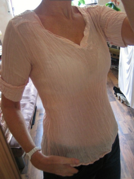 Crinkle Shirt Pailetten apricot