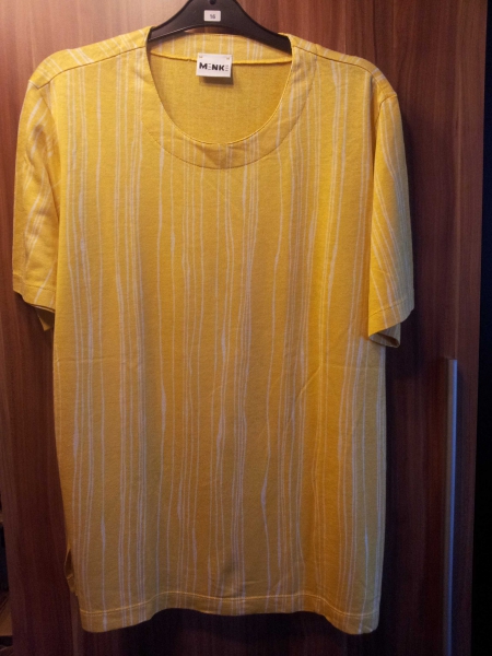 gelb – weiß gestreiftes Damen Shirt von Menke Größe 42 - 44, oversize