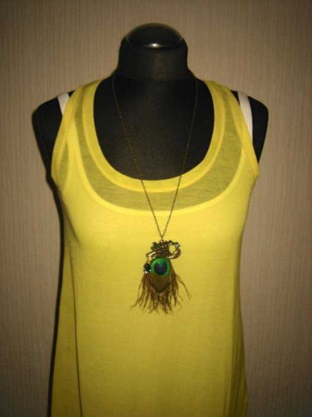 H&M oversized Shirt lang Ringerrücken Longshirt transparent Muskelshirt Gelb XS S 32 34 36