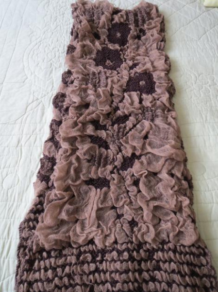 Schal, braun-beige, lang