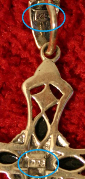 Sterlingsilber Kettenanhänger Gothic Kreuz