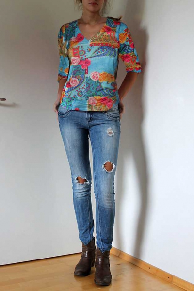 Shirt, Blogger, Blumenmuster 