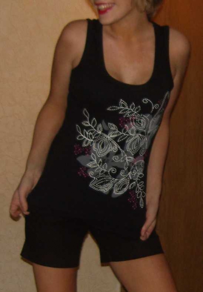 Madonna Top, mit Muster, Gr. S