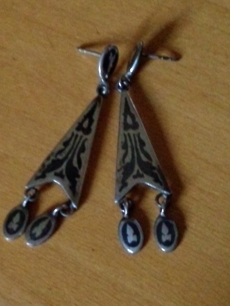 Ohrringe Silber/Schwarz