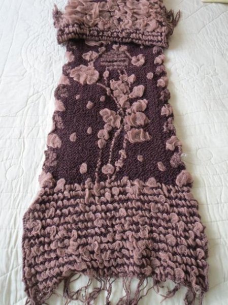 Schal, braun-beige, lang